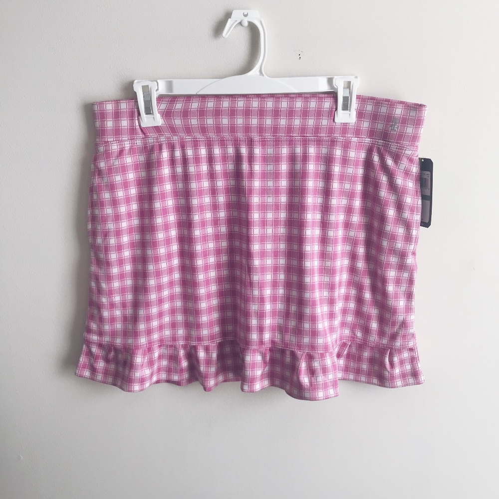 NWT Izod Golf Pink and White Checkered Skort